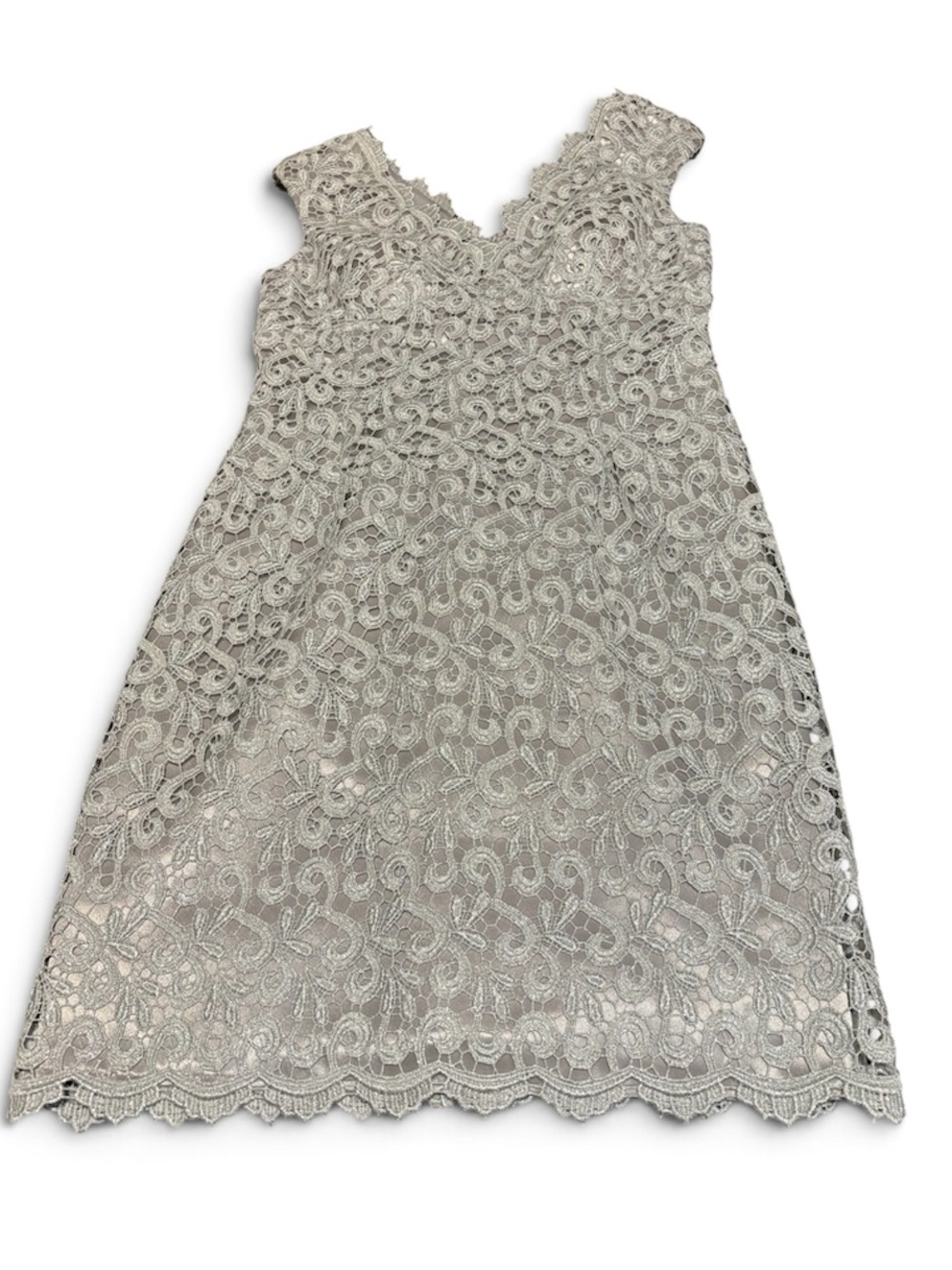 🌹🌹MARINA Sleeveless Lace Midi Dress in Light Gray